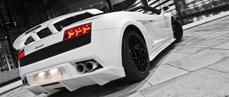 White Lamborghini Gallardo — Dramatic, Night, Photograph, Car, City Street