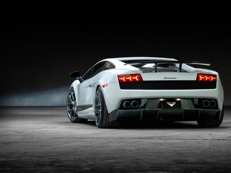 White Lamborghini Gallardo — Dramatic, Photograph, Car, Taillights