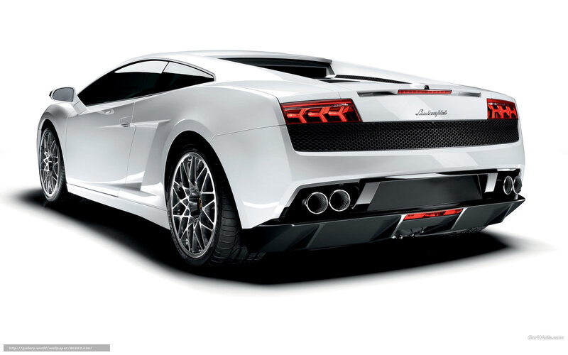 White Lamborghini Gallardo — Dramatic, Photograph, Car