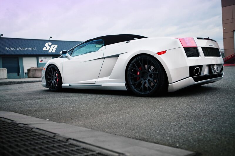 White Lamborghini Gallardo — Dramatic, Photograph, Convertible, Black Wheels