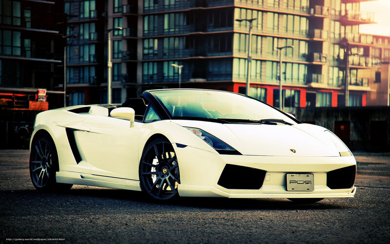 White Lamborghini Gallardo — Dramatic, Sunset