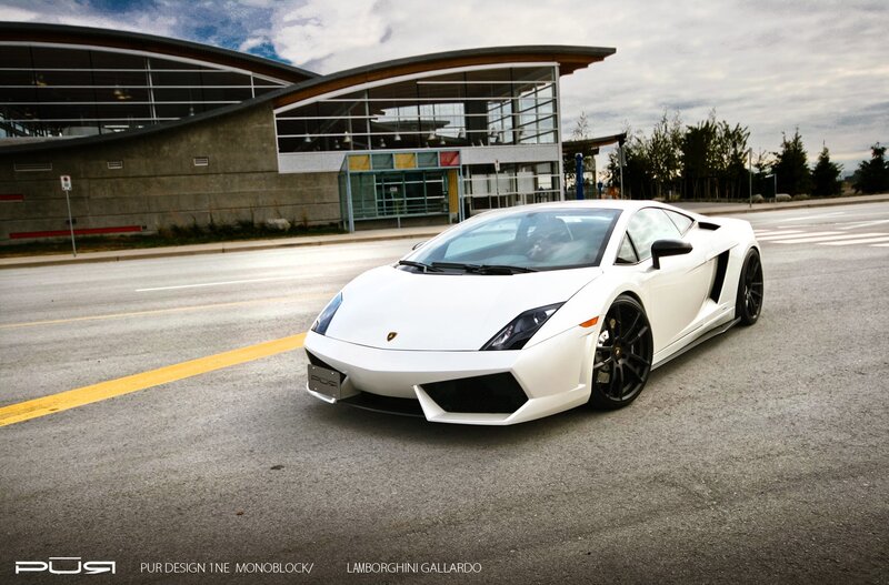 White Lamborghini Gallardo on street