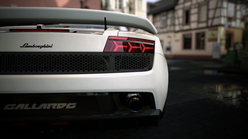 White Lamborghini Gallardo rear view