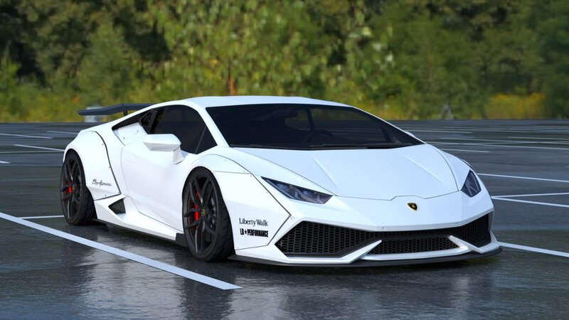 White Lamborghini Huracan — Calm, 3d Render