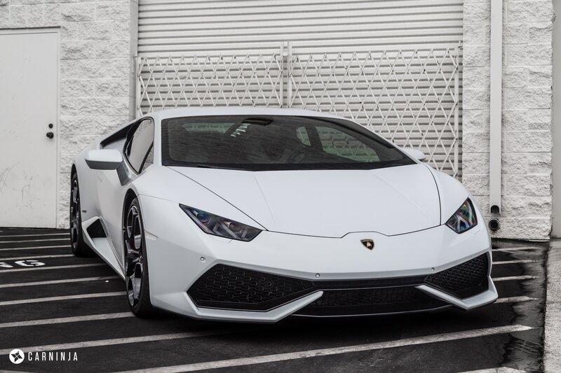 White Lamborghini Huracan — Dramatic, Photograph, Car, Parking Lot