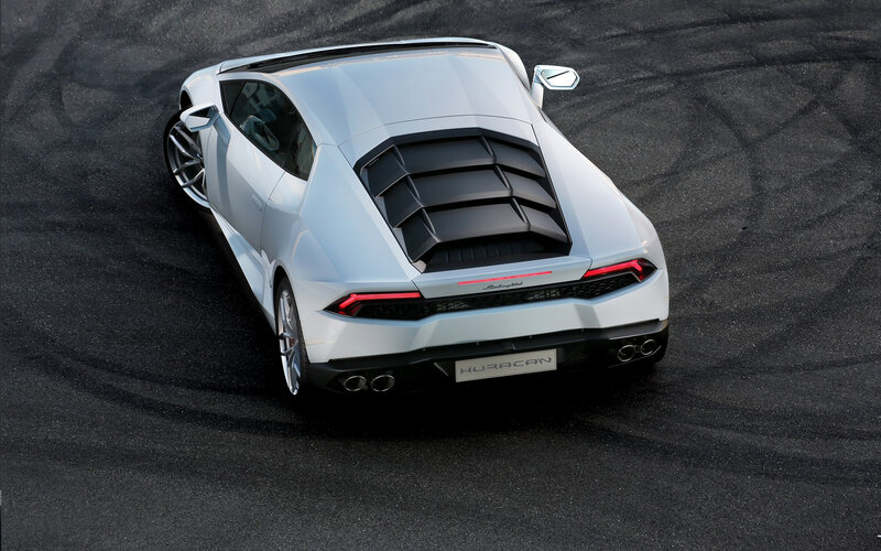 White Lamborghini Huracan — Dramatic, Photograph, Car