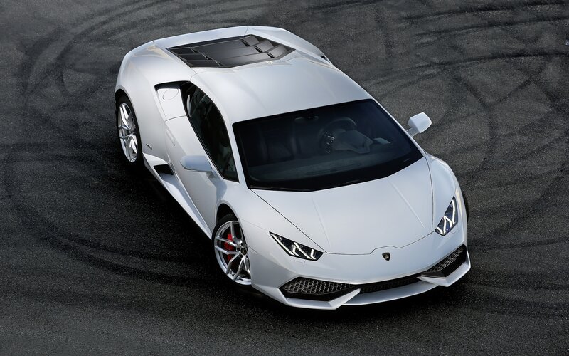 White Lamborghini Huracan — Dramatic, Photograph