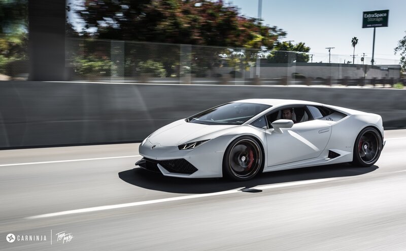 White Lamborghini Huracan — Dynamic, Afternoon, Photograph, Car