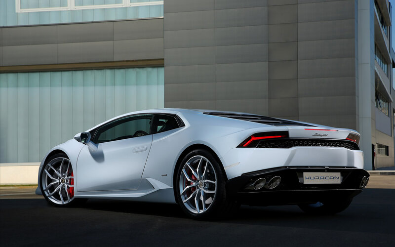 White Lamborghini Huracan — Silver, Dramatic, Afternoon