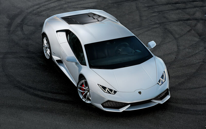 White Lamborghini Huracan — Silver, Dramatic