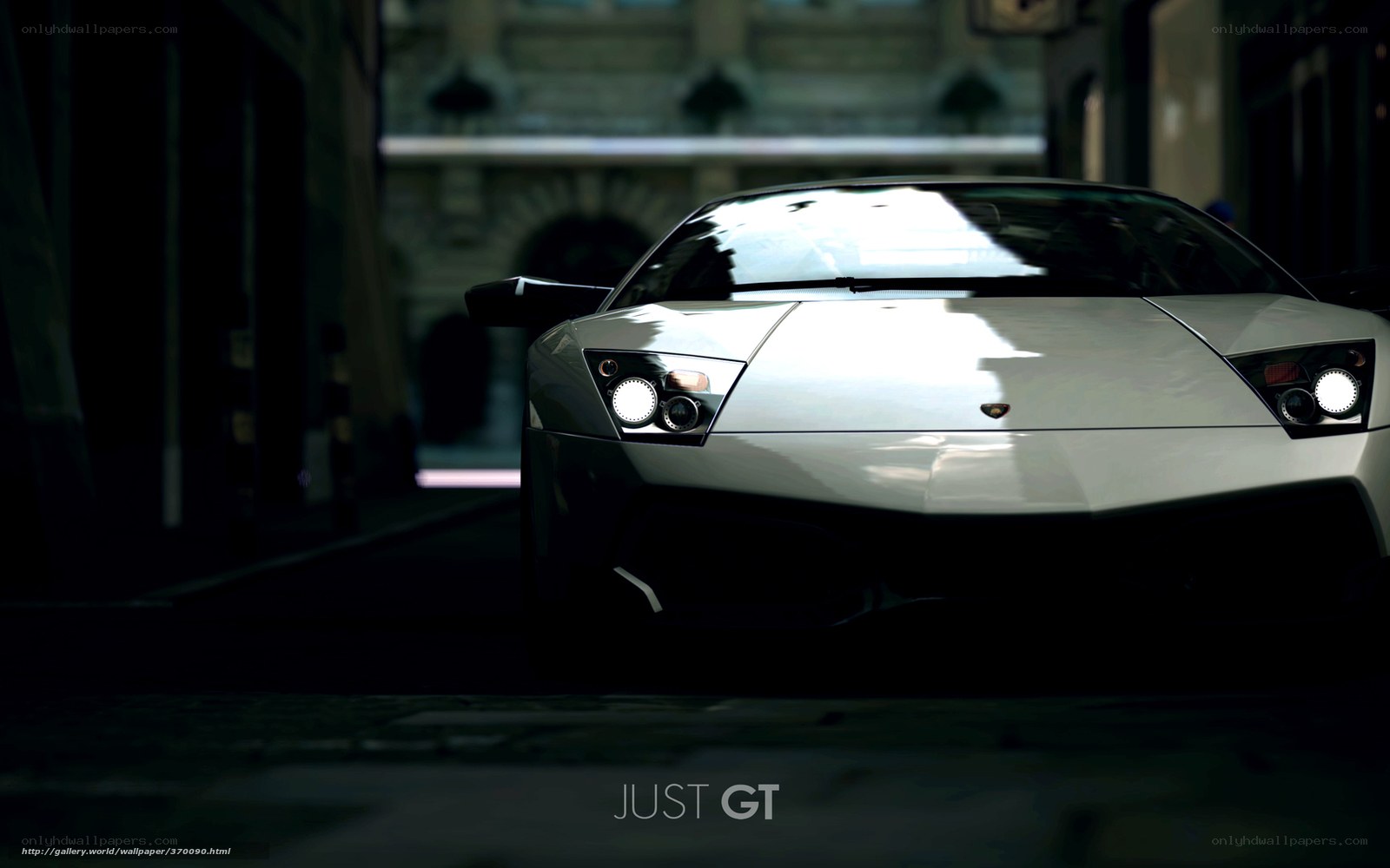 white lamborghini in alley
