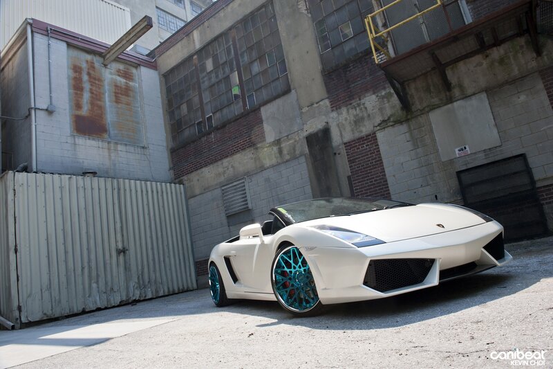 White Lamborghini in an alley
