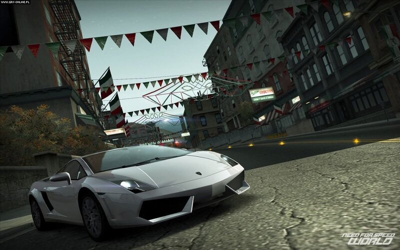 White Lamborghini in city street