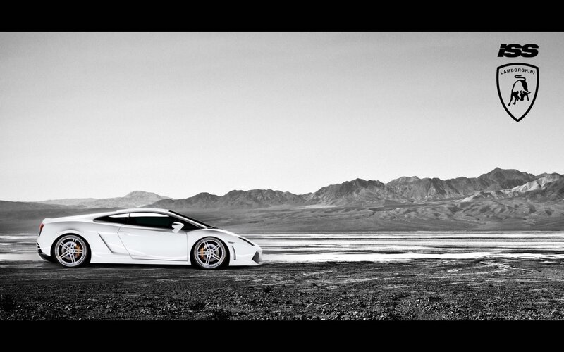 White Lamborghini in Desert — Black