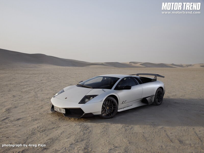 White Lamborghini in Desert — Desolate