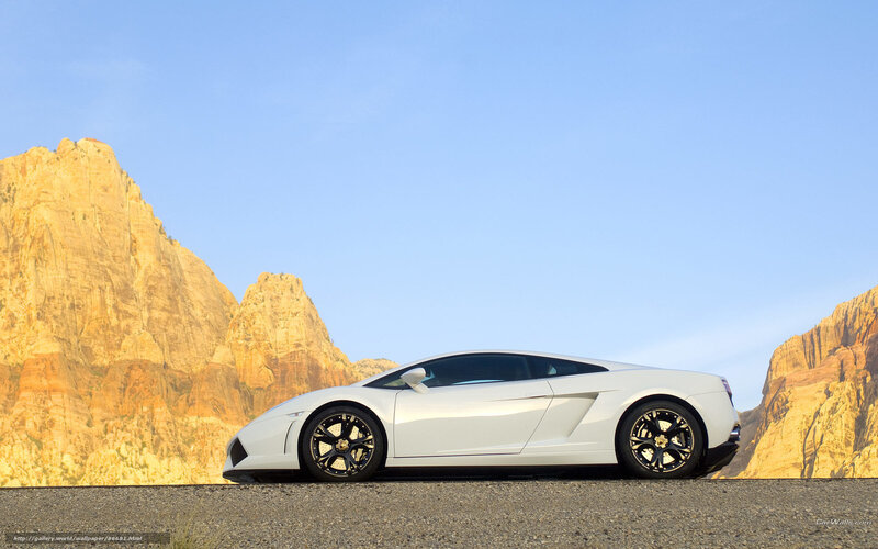 White Lamborghini in desert