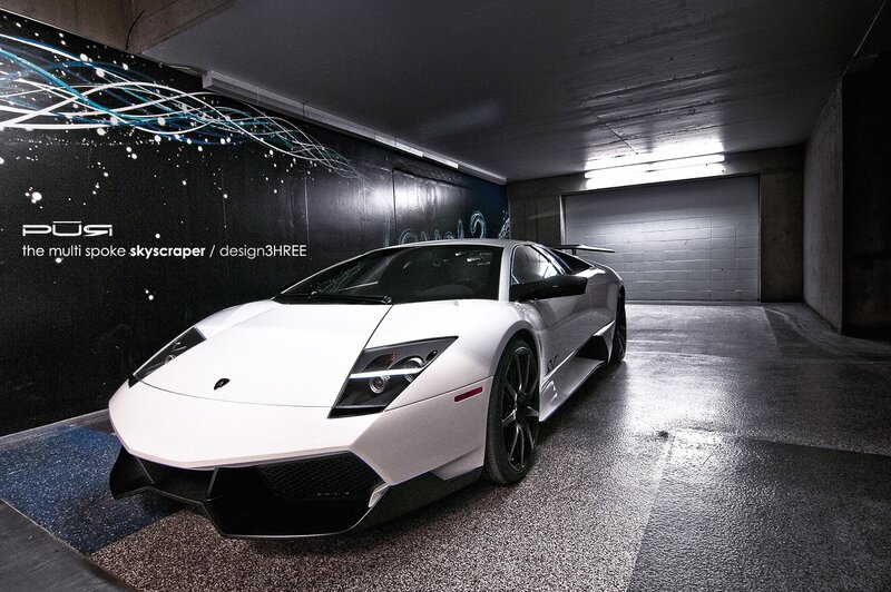 White Lamborghini in Garage