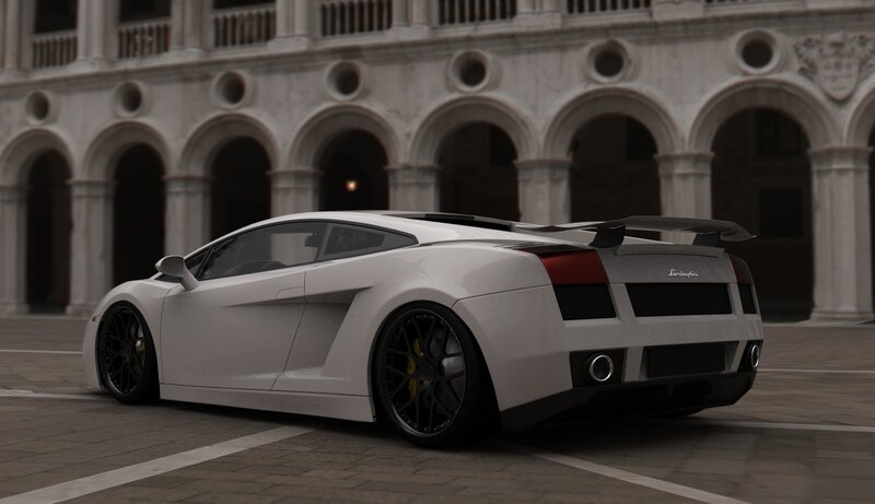 white lamborghini in venice