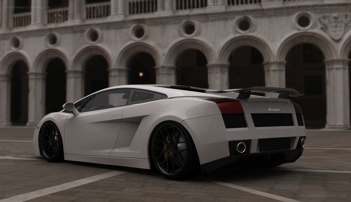 white lamborghini in venice