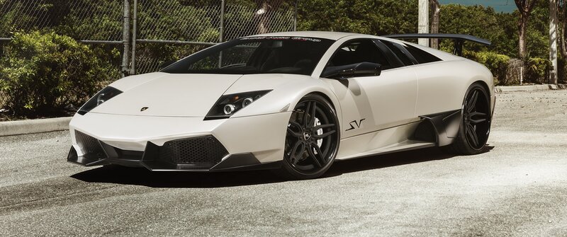 White Lamborghini Murcielago — Dramatic, Afternoon, Photograph