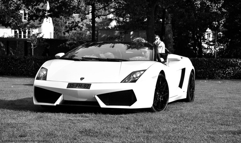 White Lamborghini on grass