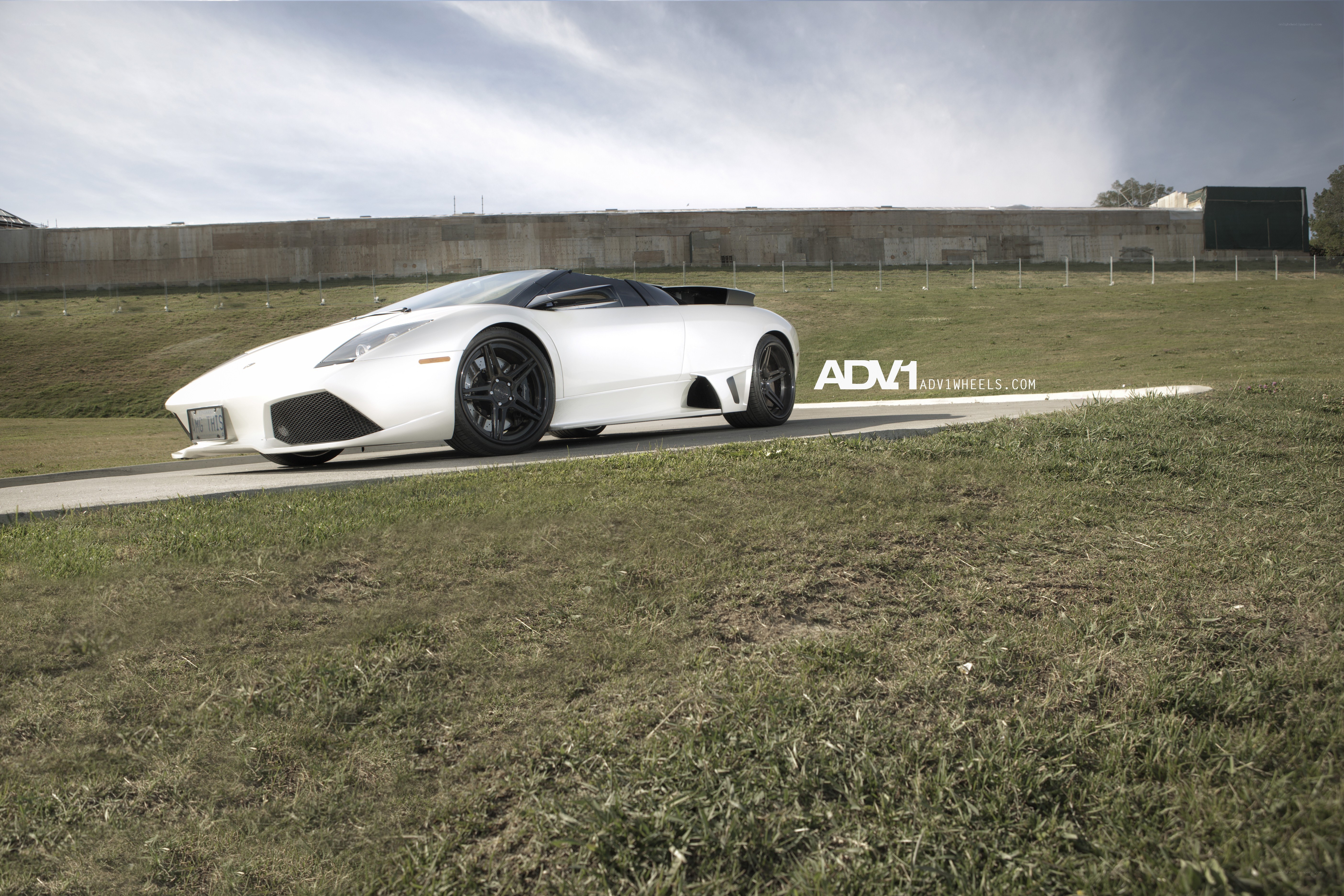 White Lamborghini on grass