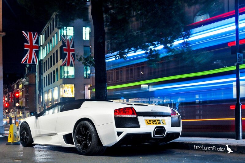 White Lamborghini on London street