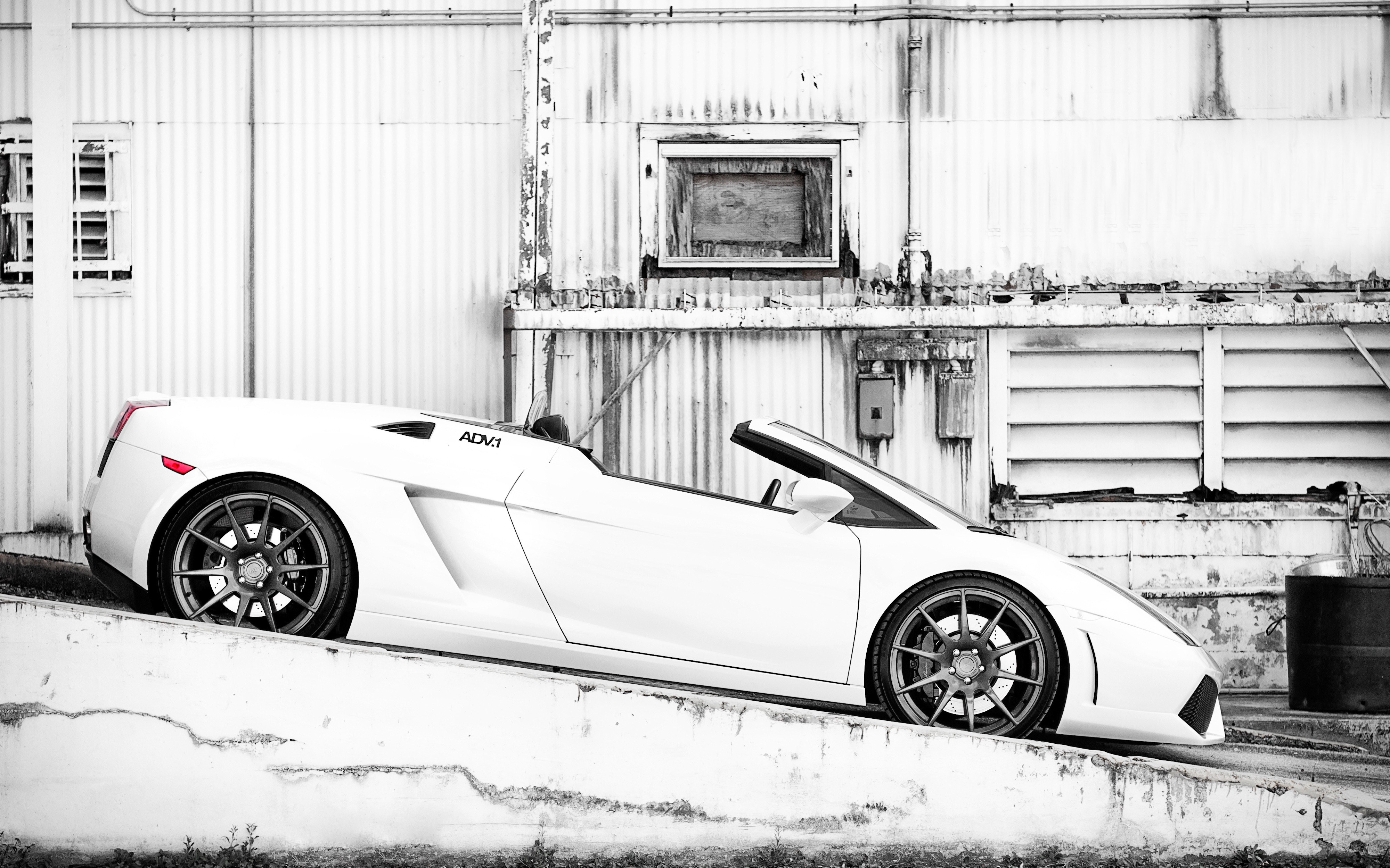 White Lamborghini on ramp