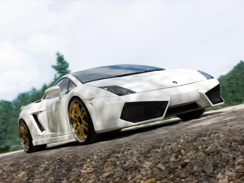 white lamborghini on road