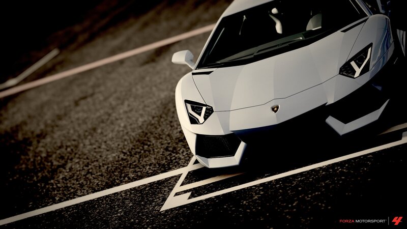 White Lamborghini on Road — Dramatic, 3d Render