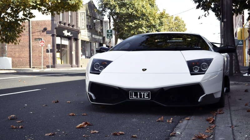 White Lamborghini Parked