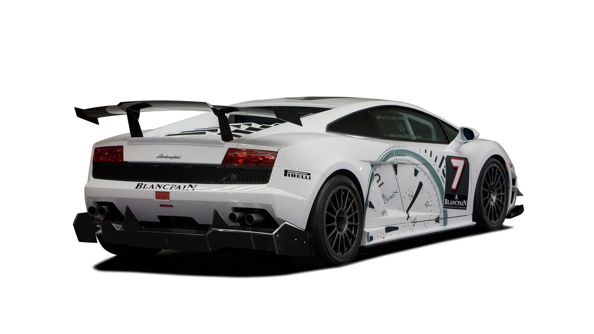 white Lamborghini race car