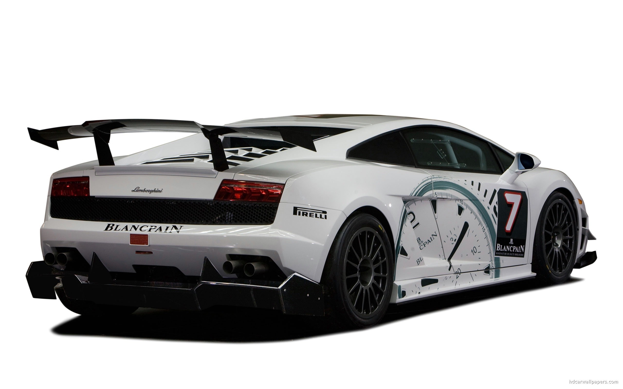 white lamborghini race car