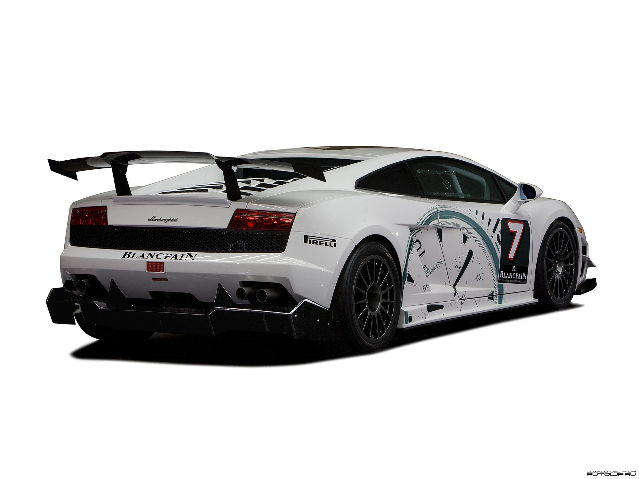 white Lamborghini race car