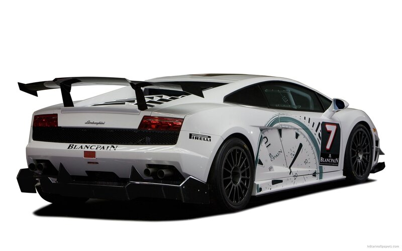 White Lamborghini Race Car — Dynamic