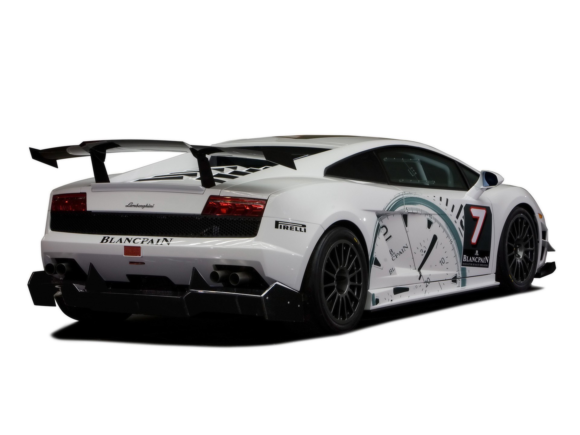 white lamborghini race car