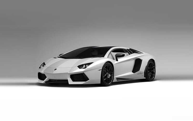 white lamborghini sports car