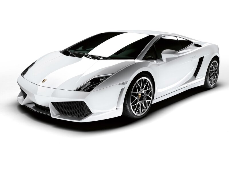 White Lamborghini sports car
