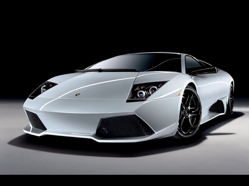 White Lamborghini sports car