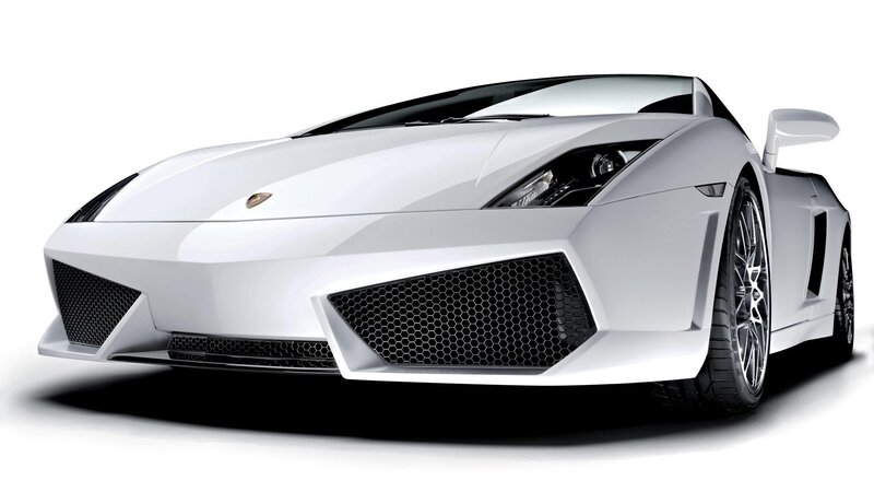 white lamborghini sports car