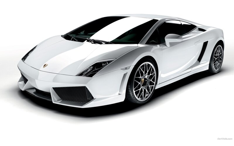 white lamborghini sports car