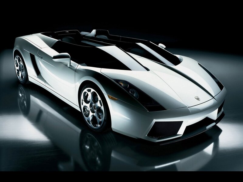 White Lamborghini sports car