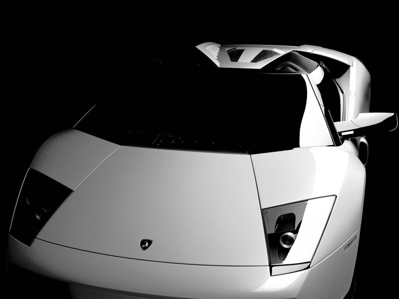 white lamborghini sports car