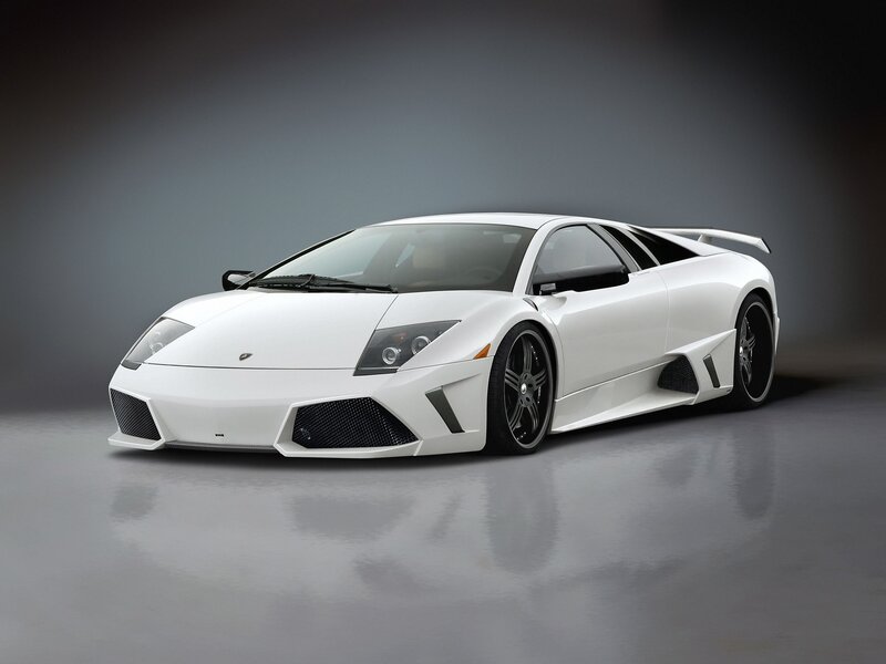 White Lamborghini sports car
