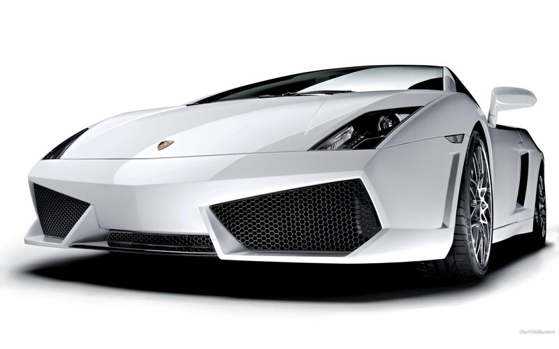 White Lamborghini sports car