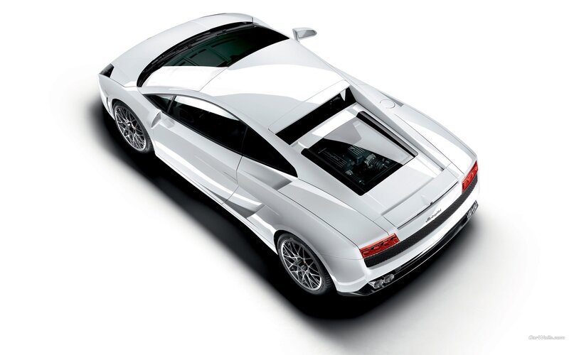 White Lamborghini sports car