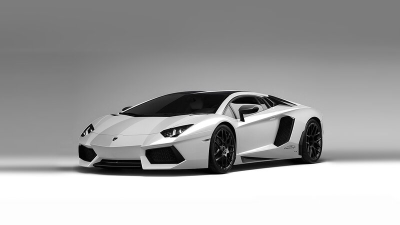 white lamborghini sports car