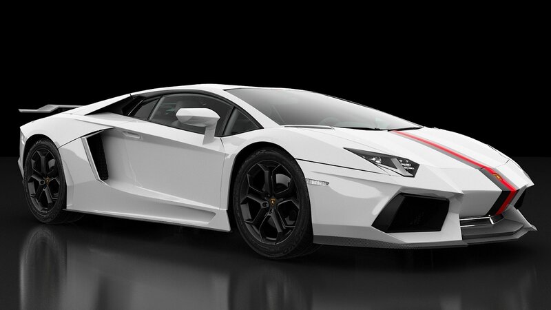 white lamborghini sports car
