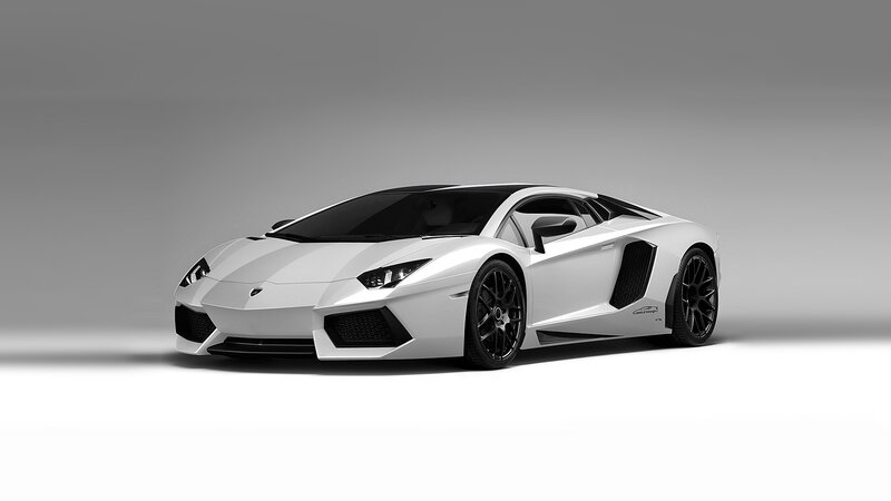 white lamborghini sports car