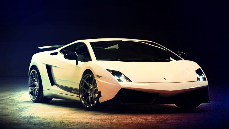 white lamborghini sports car